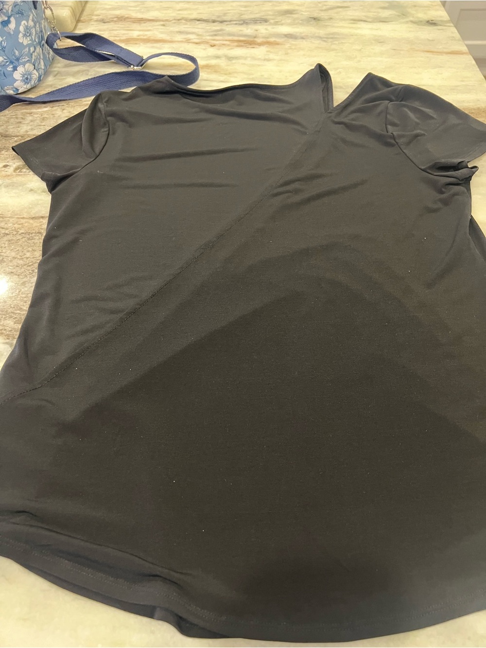 Classic Black Women's Short-Sleeve Top - Everyday Essential I-N-C brand size L